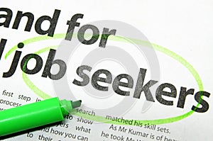 Job seeker circled by green marker