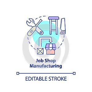 Job shop manufacturing concept icon