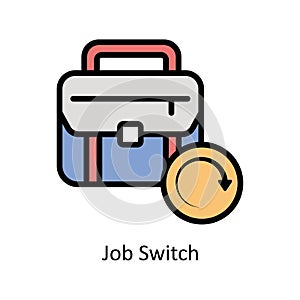 Job Switch vector Filled outline Icon Design illustration. Business And Management Symbol on White background EPS 10 File