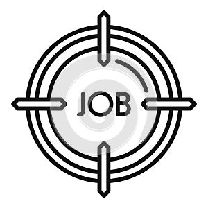 Job target online icon outline vector. Career glass