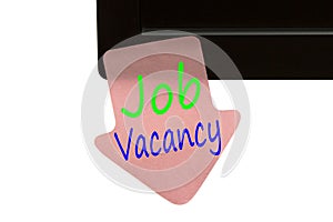 Job Vacancy written on note