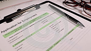 Job work employment application form document