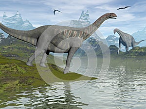 Jobaria dinosaurs - 3D render