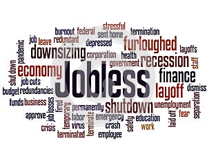 Jobless word cloud concept