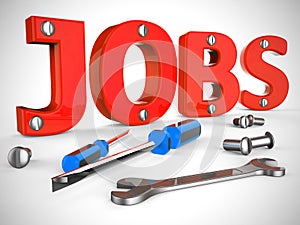 Jobs concept icon means a career or position in employment - 3d illustration photo