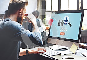 Jobs Hiring Occupation Recruitment Work Careers Concept photo