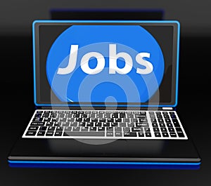 Jobs On Laptop Shows Unemployment Jobless