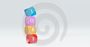 Jobs letter in the Colorful cube
