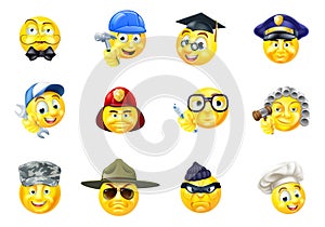 Jobs Occupations Work Emoji Emoticon Set photo