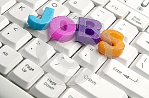 Jobs word made by colorful letters