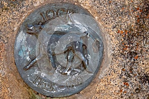 Jock of the bushveld Plaques. In 1983 the Lowveld Digger`s and Transport Rider`s Society erected these bronze plagues on the photo