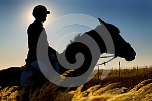 Jockey and horse silhouettes