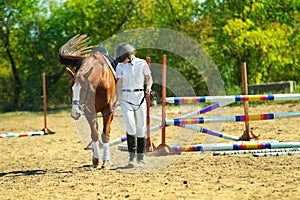 Jockey with purebred horse