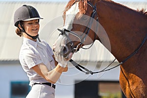 Jockey with purebred horse