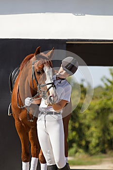 Jockey with purebred horse