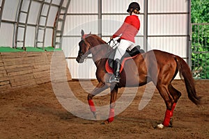 Jockey riding a horse gait