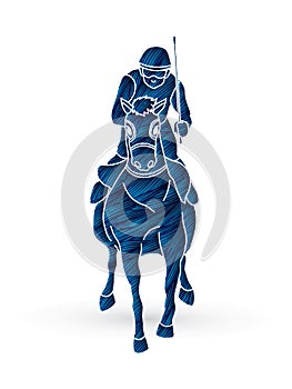 Jockey riding horse, hose racing