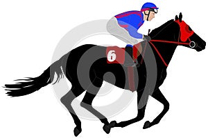 Jockey riding race horse illustration 6