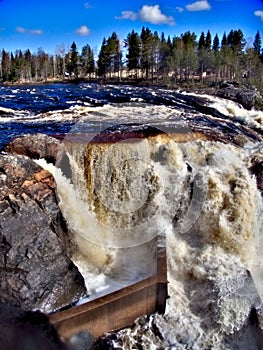 Jockfall, waterfall in the north of Sweden