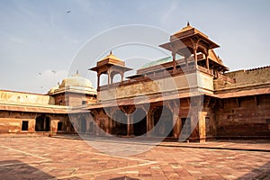 Jodha Bai Mahal Palace in Fatehpur Sikri Fort, India, Uttar Pradesh from inside