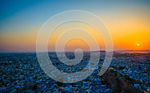 Jodhpur city  aerial view from top of Mehrangarh or Mehran Fort