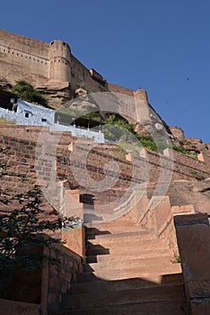 Jodhpur, Rajasthan, India. Maharaja palace hill