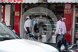 Jodhpur, Rajasthan, India - May 20 2020: People coming out, shopes reopen after lock down restrictions due to covid-19 pandemic,