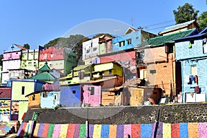 Jodipan village with painted colorful houses