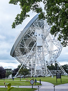 Jodrell Bank Radio telescope in the rural countryside of Cheshire England