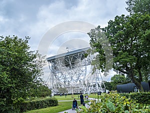 Jodrell Bank Radio telescope in the rural countryside of Cheshire England