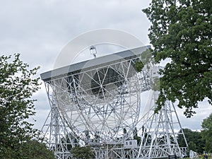 Jodrell Bank Radio telescope in the rural countryside of Cheshire England