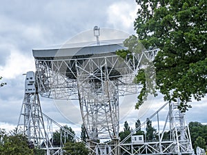 Jodrell Bank Radio telescope in the rural countryside of Cheshire England