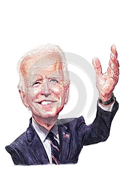 Joe Biden watercolor  illustration portrait