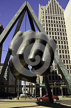 Joe Louis famos fist in Detroit