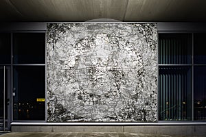 Art Icy stream - JÃÂ¤inen virta on the wall of new brand apartment building.