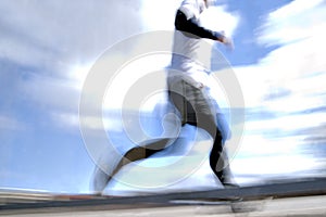 Jogger in blurred motion