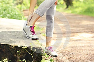 Jogger with hurt ankle