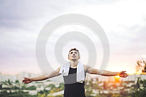 Jogger resting after running