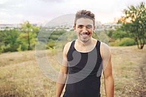 Jogger resting after running