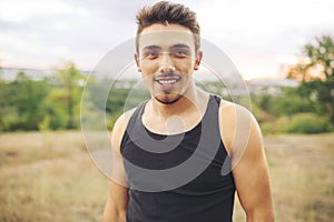 Jogger resting after running