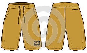 Jogger Shorts jersey design vector template, Baller running shorts concept with front and back view for Basketball, wrestling and