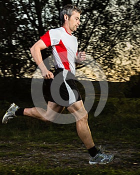 Jogger in sundown