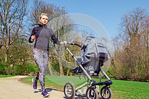 Jogging with a baby buggy