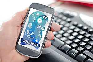 Jogging concept on a smartphone