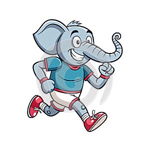 Jogging Elephant with Renewed Energy photo