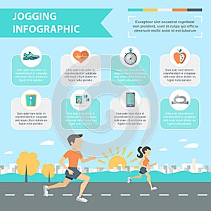 Jogging Infographics Set