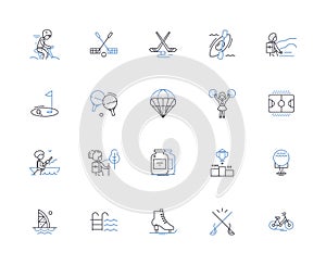 Jogging line icons collection. Cardio, Endurance, Fitness, Healthy, Track, Sweat, Run vector and linear illustration photo