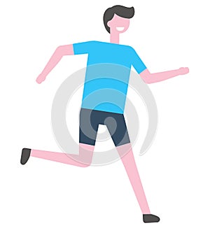 Jogging Person Vector Cartoon Character. Marathon
