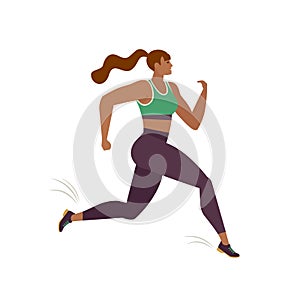 Jogging prson. Runner in motion. Running women sports background. People runner race, training to marathon, jogging and running il