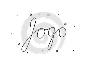 Jogo phrase handwritten with a calligraphy brush. Game in portuguese. Modern brush calligraphy. Isolated word black photo
